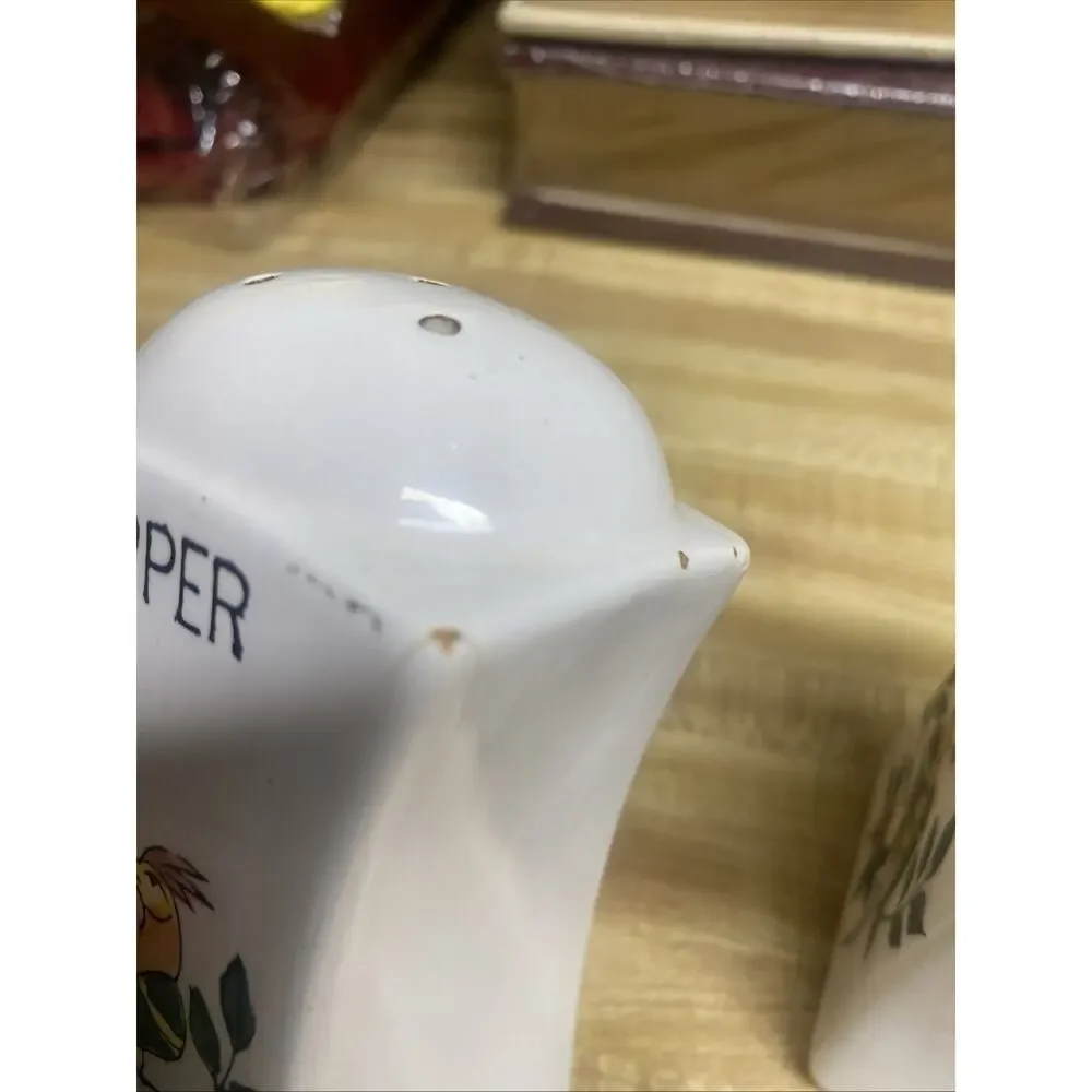 VTG 50s 60s Japanese Birds Salt & Pepper Shakers Cork Bottoms 4.5” Tall